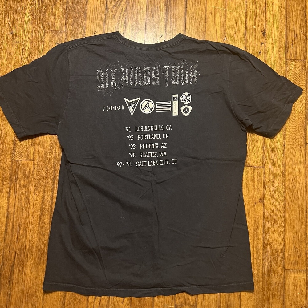 Jordan Brand Six Rings Tour T Shirt Size Large Cotton Used Black - Picture 7 of 9